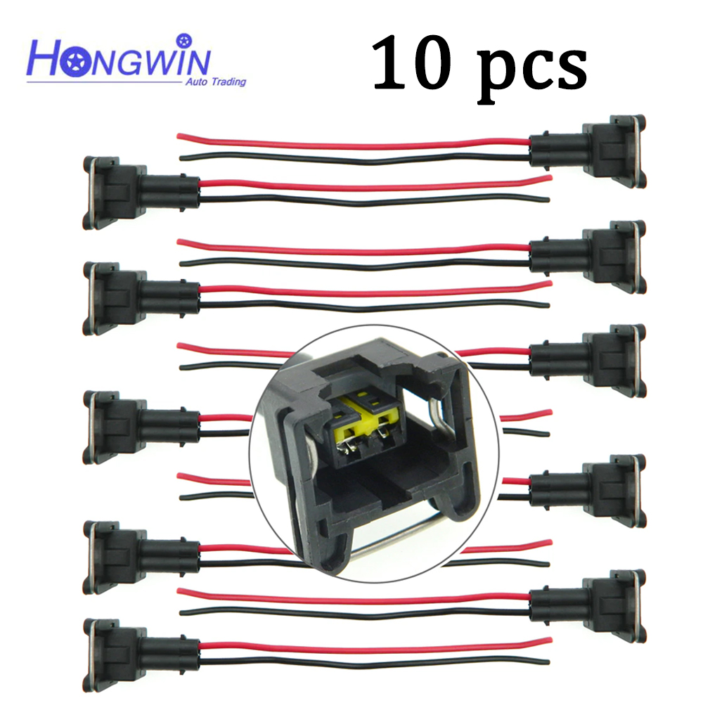 Fuel Injector Wiring Harness Plug Pigtail - 10PCS Fuel Injector Connector Wiring Plugs