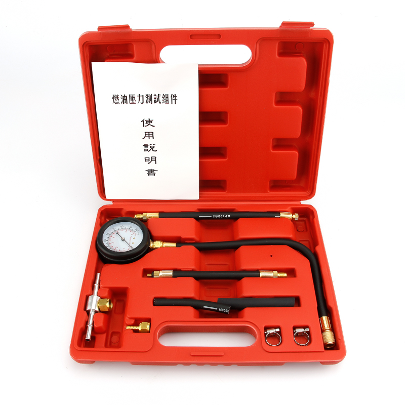 Fuel Pressure Test Gauge Kit Automotive - 9Pcs Automotive Fuel Pressure Gauge Kit,