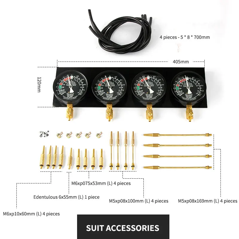 4 Cylinders Motorcycle Fuel Pu - Carburetor Synchronous Vacuum Gauge Balance review and price