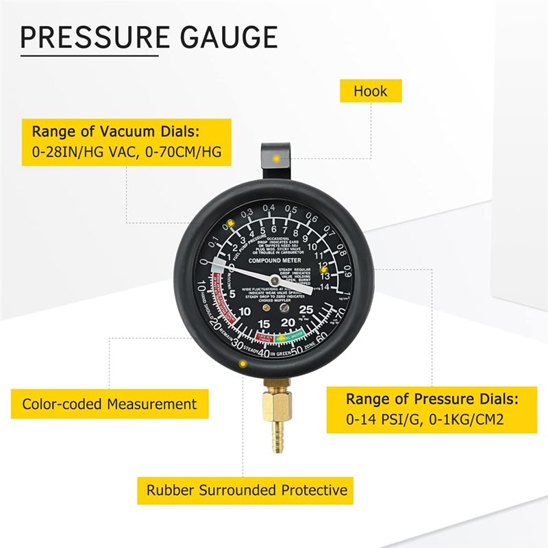 Vacuum And Fuel Pump Tester Ki - Fuel Pump Pressure Vacuum Tester Gauge review and price